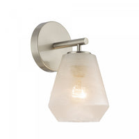 Applique Murale A 1 lampe Brooke, Nickel Brosse Avec Verre Blanc Vaporeux