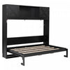 Lit escamotable Ethan en bois massif avec armoires de rangement, taille queen, noir