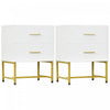 HOMCOM Ensemble de 2 Tables de Chevet avec Tiroirs pour Chambre, Blanc