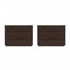 Table de nuit moderne Evelyn 81 cm en brun (3 tiroirs) - Lot de 2