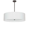 Luminaire suspendu Helena de Dainolite de 30 po de diamètre avec abat-jour blanc qui diffuse la lumière, fini noir mat et 4 ampoules