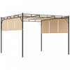 Outsunny 10' X 10' Pergola Retractable De Jardin Auvent Abri Soleil Avec Toit Coulissant Cadre En Acier Pour L'exterieur Beige