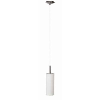Dainolite Paza 1 Light Pendant Satin Chrome Finish White Frosted Glass Lamp|Luminaire suspendu Paza de Dainolite en verre blanc givré, avec fini chromé satiné et 1 ampoule
