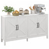 HOMCOM Armoire de Rangement, Buffet avec Porte de Grange, Etagere, Blanc