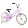 Costway 18\" Enfants Velo Tout-petit Velo Avec Roue De Formation Pour 4-8 Ans Violet