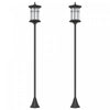 Outsunny Lot De 2 Lampadaires Solaires De 72 Po, Lampadaires A Led Ip44
