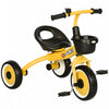 Qaba Tricycle Pour Tout-petits Et Filles Garcons De 2 A 5 Ans, Velo Avec Siege Reglable, Panier, Cloche, Jaune