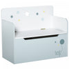 Qaba Boite De Rangement Pour Jouets En Bois Pour Enfants 2 En 1 Design Avec Banc De Siege A Gaz 23,5\" X 11,75\" X 19,75\" Bleu Clair