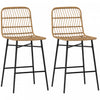 HOMCOM Lot de 2 tabourets de bar a hauteur de comptoir avec dossier, marron
