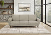 Sofa Rembourre, 77\"L, Tissu Marron Clair, Pieds En Bois Massif, Contemporain, Moderne
