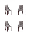 Chaise de salle a manger traditionnelle en bois avec assise rembourree gris Fifth Avenue - Lot de 4