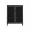 Armoire d’appoint moderne Amelia 32\" en metal noir