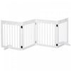 Pawhut Barriere De Securite Barriere Modulable Pliable Pour Animaux De Compagnie Avec Pieds De Support Bois Massif De Pin Blanc