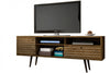 Meuble pour téléviseur Liberty de Manhattan Comfort de 70,86 po de style moderne du milieu du 20e siècle avec 4 espaces tablette et 1 tiroir - brun rustique