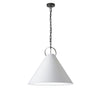 Luminaire suspendu Princeton de Dainolite de 24 po de diamètre avec abat-jour blanc, fini noir mat et 1 ampoule