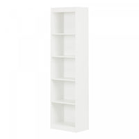 Axess Bibliotheque Etroite 5 Tablettes - Blanc Solide