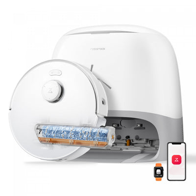 Roborock Qrevo Curv 2 Flow Robot Vacuum & Mop, SpiraFlow Self-Cleaning Roller, 20,000 Pa, Zero-Tangle Vacuum Large|Roborock Qrevo Curv 2 Flow Aspirateur robot et vadrouille, rouleau autonettoyant SpiraFlow, 20 000 Pa, Zero-Tangle
