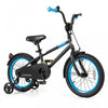 Costway 16\" Velo Pour Enfants Avec Guidon Reglable De Selle Roues D'entrainement Amovibles Frein A Main Noir