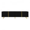 Meuble Tv Moderne Frances Avec 4 Portes, Noir Laque Brillant
