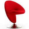 Fauteuil d’appoint pivotant Curl de Manhattan Comfort en chrome poli et en mélange de laine - rouge