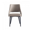 Chaise de salle a manger moderne Tremont en metal et cuir vegetalien taupe