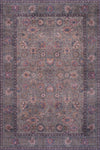 Tapis Brun Floral Lavable Antiderapant A Poils Ras 5'x7'