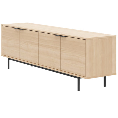 Nordika Hamilton 70" TV Stand with 4 Storage Cabinets - Natural Blonde Oak | Meuble pour téléviseur Hamilton de Nordika de 70 po avec 4 armoires de rangement - chêne blond naturel