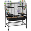 Pawhut Cage A Hamster 43\", Cage A Rats Roulants Pour Petits Animaux Avec Systeme De Tube Tunnel, Roue D'exercice, Plat De Nourriture, Bouteille D'eau, Rampe, Pour Hamsters Syriens