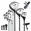 Ensemble Complet De 10 Clubs De Golf De Marque Costway Pour Hommes Avec Driver En Alliage Gris