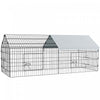 Cage exterieure pour petits animaux avec toit, argent