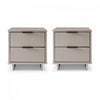 Table de nuit Granville Moderne 18\" en gris clair (2 tiroirs) - Lot de 2
