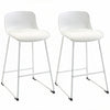 HOMCOM Tabourets de Bar Modernes Lot de 2, Tabourets en Cuir PU, Blanc