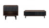 Ensemble de 2 tables Duane style milieu du siecle moderne : table basse et table d’appoint, noir