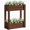 Outsunny Bac de Jardin Sureleve en Bois a 3 Niveaux avec Pieds, 60 x 25 x 120 cm