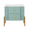 Lila Table de Nuit Moderne avec Tiroirs de Rangement et Poignees Metalliques, Vert