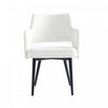 Fauteuil moderne Tremont en metal et cuir vegetalien blanc
