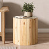 Liam Table d'Appoint Ronde en Bois Massif, Brun Beige