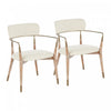 Chaise de salle à manger contemporaine Savannah en tissu crème - ensemble de 2