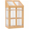Outsunny Mini Serre De Jardin En Bois Avec 3 Etageres Toits Ouvrants Pour Exterieur Interieur Dim. 27.5\" X 19.75\" X 47.25\" Brun