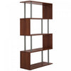 HOMCOM Bibliotheque Etagere de Presentation en Forme Z Noyer