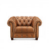 Hydeline York Fauteuil en cuir – Brun