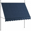 Outsunny Auvent Retractable 10' X 4', Autoportant Et Sans Vis, Bleu