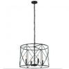 Lustre Calah de Dainolite avec fini noir mat et 4 ampoules incandescentes
