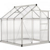 Outsunny Serre, Serre De Plain-pied Transparente Avec Porte Coulissante