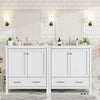 Solstice Meuble-Lavabo Simple 60 po avec Portes et Tiroir a Fermeture Amortie, Blanc
