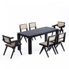 Hamlet et Ensemble de salle a manger moderne industriel chic Rockaway 7 pieces en noir et naturel