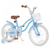 Costway 18\" Enfants Velo Tout-petit Velo Avec Roue D'entrainement Pour 4-8 Ans Bleu