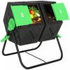 Outsunny Composteur Rotatif avec Pieds en Acier, Vert et Noir