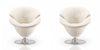 Fauteuil lounge pivotant moderne en velours Tulip blanc - Lot de 2