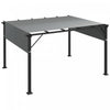 Outsunny Auvent De Pergola, Protection Uv, 2 Pieces 16 X 4 Pieds, Gris